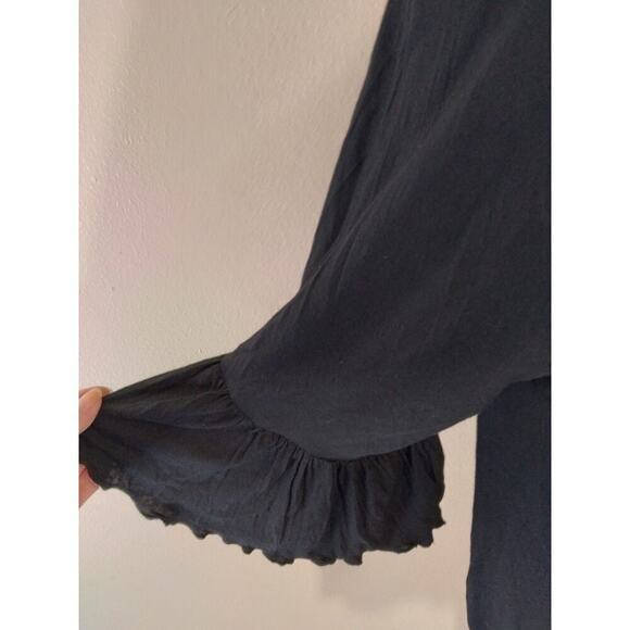 Catina Top Black Embroidered Stud Boho Fairy Beach Festival - Picture 6 of 7